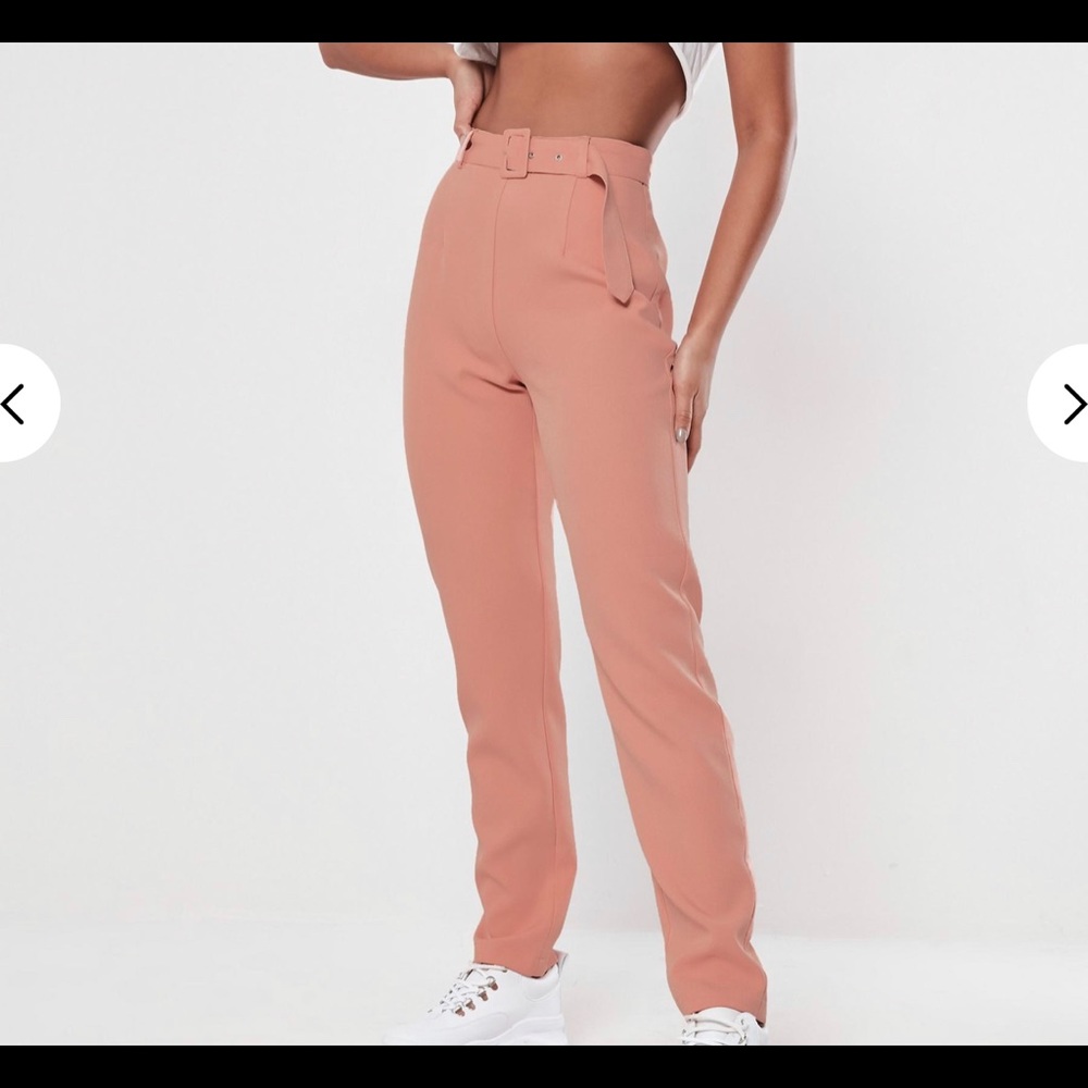 Missguided tall belted pink cigarette pants